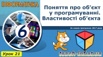 Поняття про об’єкт у програмуванні. Властивості об’єкта