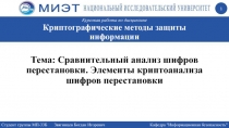 Курсовая работа по дисциплине Криптографические методы защиты информации
