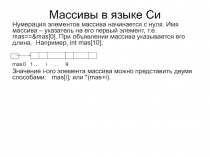 Массивы в языке Си