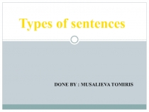 Types of sentences