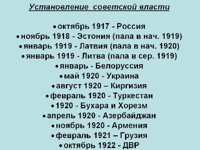 Январь 1918. Январь 1919 – январь 1920.