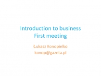 Introduction to business First meeting