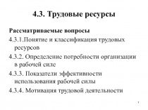 4.3. Трудовые ресурсы