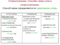 Словосочетание. Способы связи слов в словосочетаниях