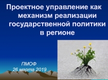 Проектное управление как механизм реализации государственной политики в регионе