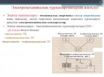 Электромеханикалық түрлендіргіштердің жіктелуі