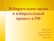 Избирательное право и избирательный процесс в РФ