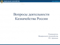 Руководитель
Федерального казначейства
Р.Е. Артюхин
Вопросы деятельности