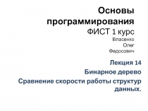 Основы программирования ФИСТ 1 курс Власенко Олег Федосович