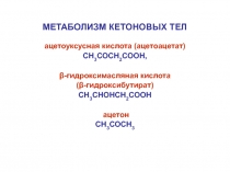 МЕТАБОЛИЗМ КЕТОНОВЫХ ТЕЛ