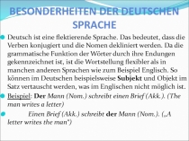 Besonderheiten der deutschen Sprache