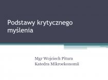 Podstawy krytycznego myślenia