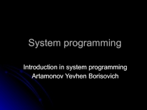 System programming