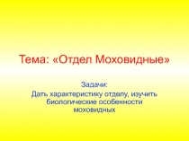 Тема: Отдел Моховидные