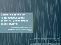 Влияние засоления на процессы роста растений (на примере кресс-салата)