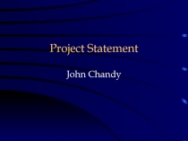 Project Statement John Chandy