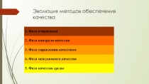 Эволюция методов обеспечения качества