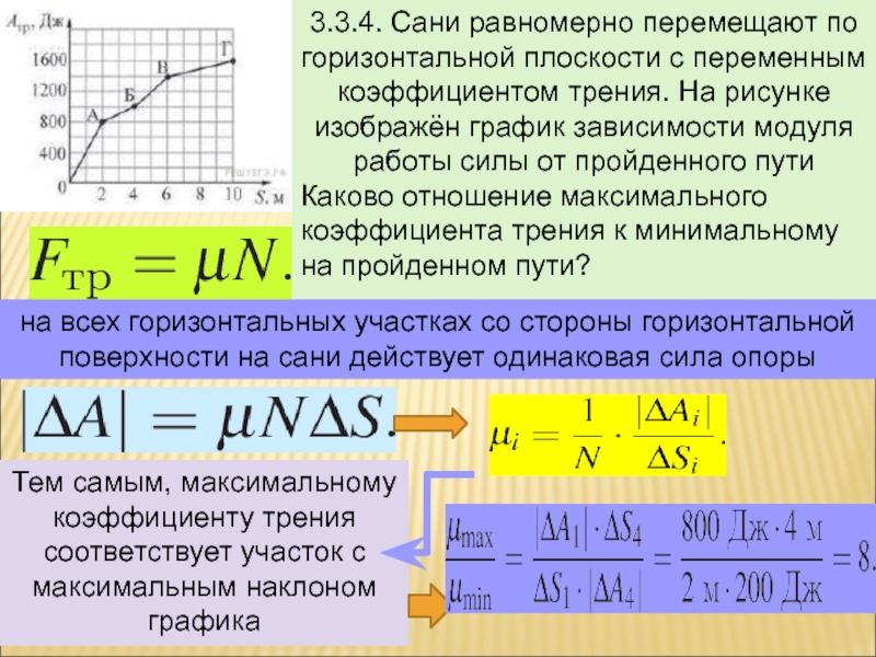 Энергия трения. Сани равномерно перемещают по горизонтальной плоскости с. Зависимость силы трения от пройденного пути. График зависимости модуля силы трения от пройденного пути. График зависимости силы от пути.