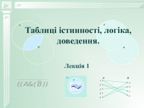 Таблиці істинності, логіка, доведення