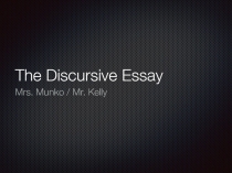 The Discursive Essay