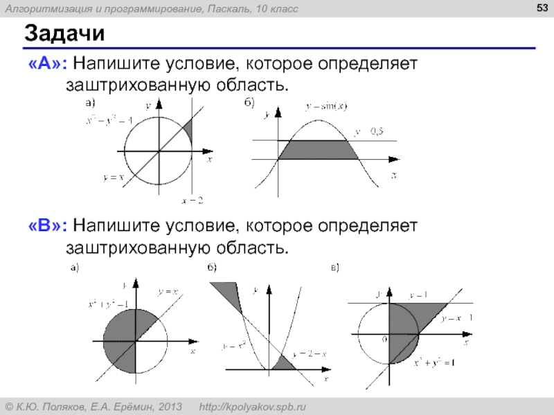 В заштрихованной области на рисунке