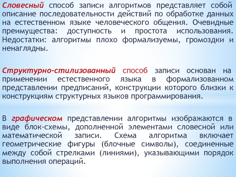 Алгоритм представляет собой. Недостатки словесного способа записи алгоритмов. Преимущества словесного способа алгоритма. Словесный способ задания алгоритма. Достоинства словесного способа записи алгоритмов.