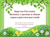 Царство Растения.
Внешнее строение и общая характеристика растений
Подготовила