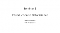 Seminar 1 Introduction to Data Science