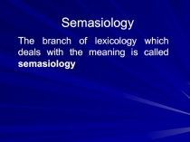 Semasiology