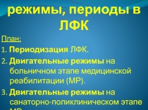 Двигательные режимы, периоды в ЛФК