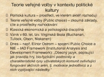 Teorie veřejné volby v kontextu politické kultury