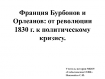 Франция Бурбонов и Орлеанов: от революции 1830 г. к политическому кризису