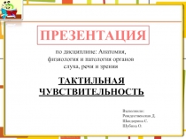 по дисциплине: Анатомия, физиология и патология органов слуха, речи и зрения