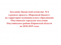 Заседание бюджетной комиссии № 6 в рамках проекта Народный бюджет на