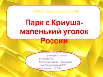 МБОУ  Криушинская СОШ
Парк с.Криуша-маленький уголок России
Выполнила: