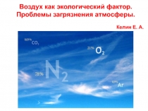 Воздух как экологический фактор. Проблемы загрязнения атмосферы.
Келин Е. А