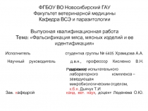 ФГБОУ ВО Новосибирский ГАУ Факультет ветеринарной медицины Кафедра ВСЭ и