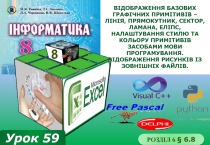 Урок 59
Розділ 6 § 6.8
Відображення базових графічних примітивів – лінія,