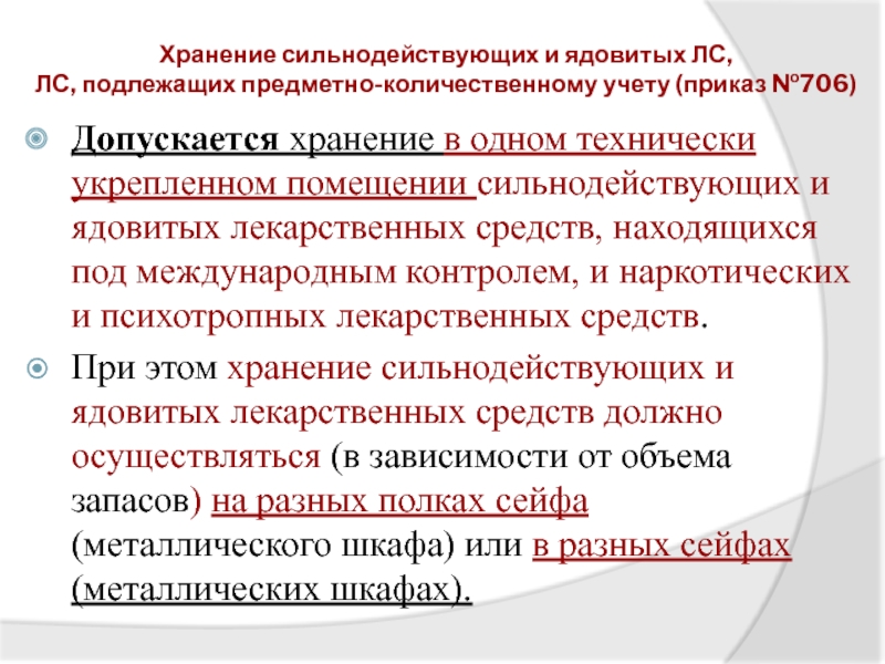 Медицинские препараты подлежащие предметно количественному учету