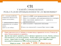 С31 у какой страны больше роль с/х (или промышленности ) в экономике?