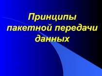 Принципы пакетной передачи данных