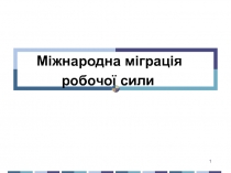 Міжнародна міграція
робочої сили
1