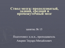 Ствол мозга: продолговатый, задний, средний и промежуточный мозг