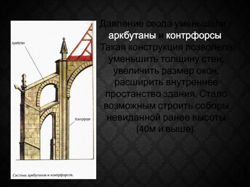 Давление сводов на опоры. Аркбутаны и контрфорсы. КОНТРФОРС конструкция. Стена КОНТРФОРС Аркбутаны. Угловой КОНТРФОРС.