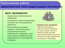 Практическая работа Диагностика типа акцентуации личности