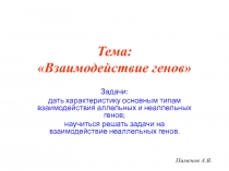 Тема: Взаимодействие генов
