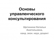 Основы управленческого консультирования