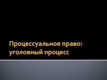 Процессуальное право: уголовный процесс