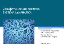 Лимфатическая система SYSTEMA LYMPHATICA