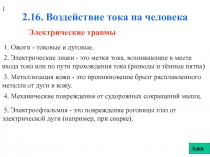 2.16. Воздействие тока на человека